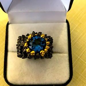 Really pretty perfect blue quartz artwork Ring